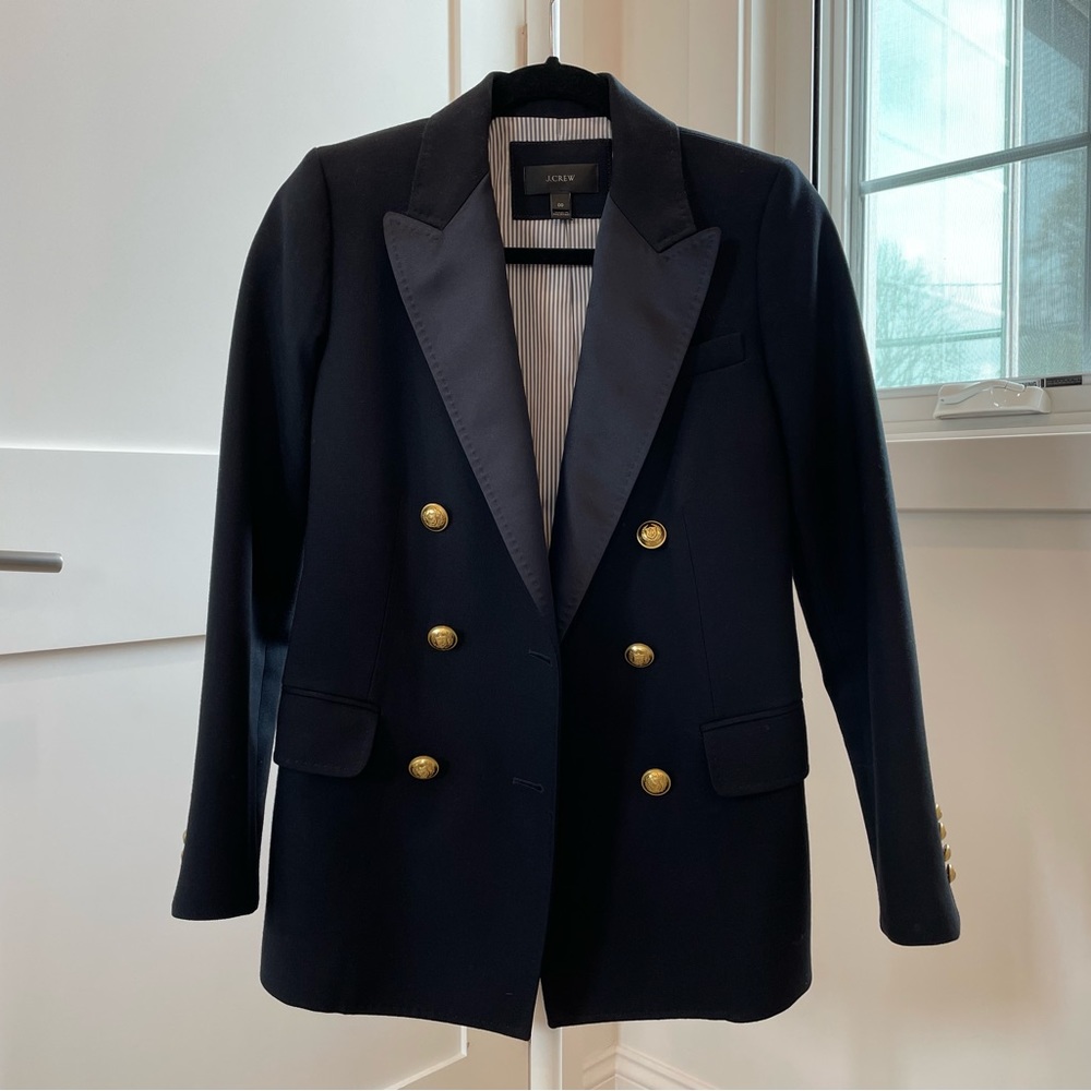 J. Crew military blazer navy wool size 00